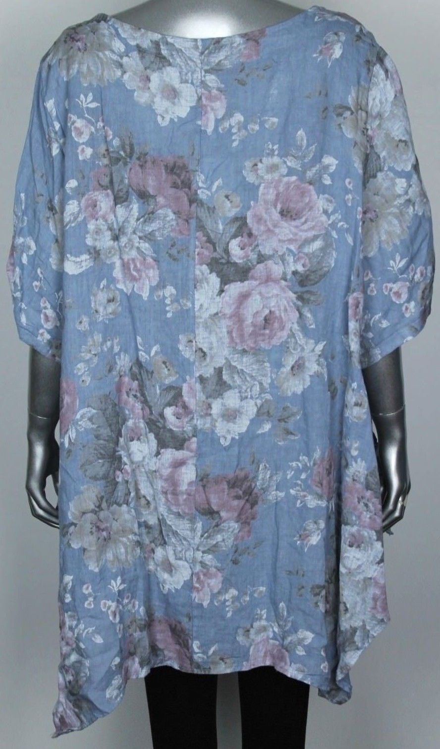 MADE IN ITALY LADIES QUIRKY ONE SIZE FLORAL LINEN POCKET TOP ...